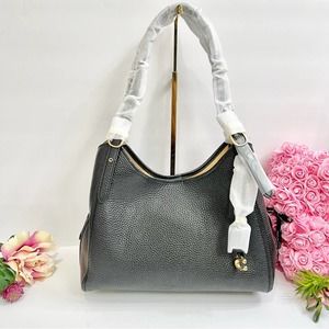 NEW COACH Lori Leather Shoulder Bag in Black
